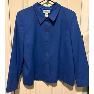 VTG Pendleton Blazer Womens 16 Blue Pure Virgin Wool Sports Coat USA 90s